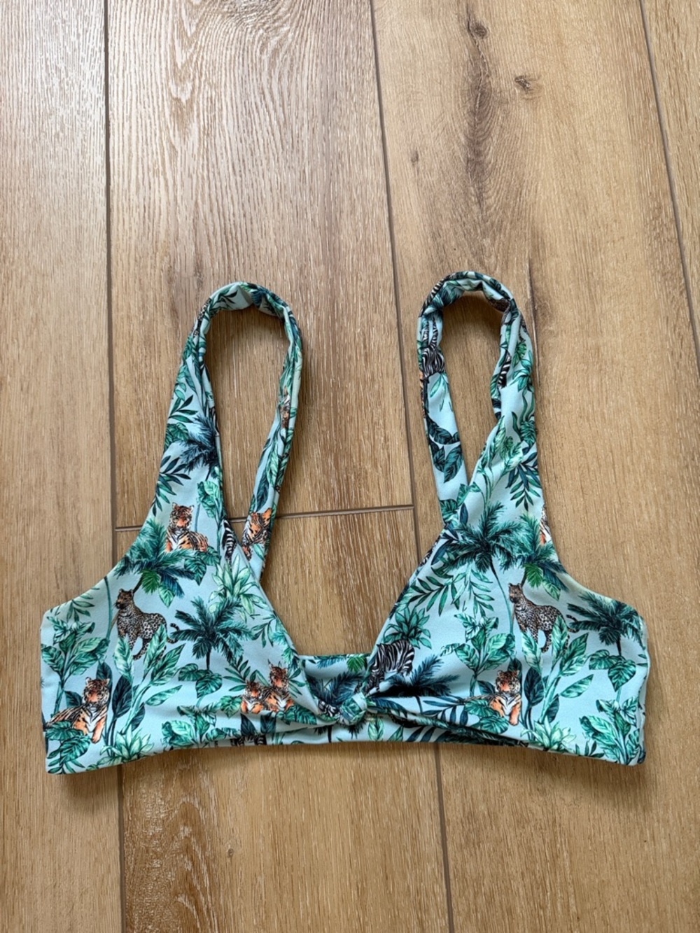 Skatie penny top Tropical Animal Print Bikini Top - Mint Green
